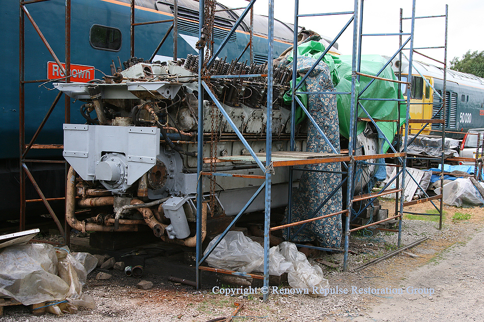 Ex-50008 power unit being rebuilt