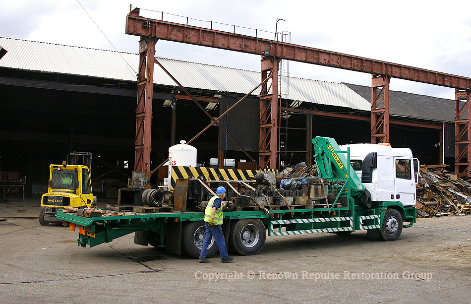 Spares lorry loaded at Booths