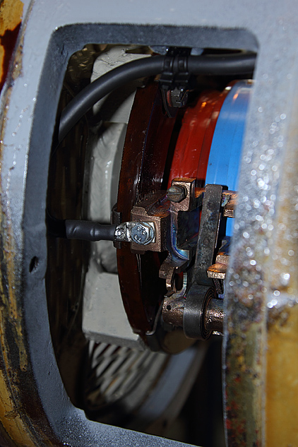 A further close up of traction motor blower brush gear